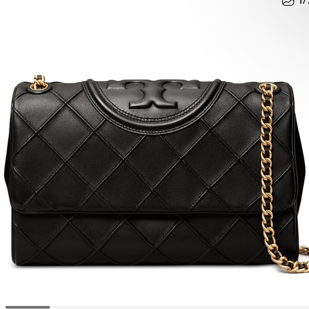 Tory Burch Elegant Black Leather Fleming Soft Convertible Shoulder Bag - Picture 13 of 16